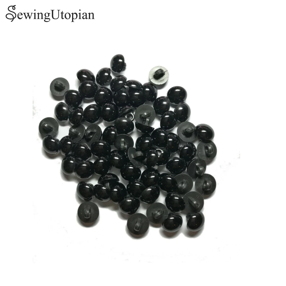 

100PCS Black Plastic Buttons for Sewing Scrapbooking One Hole Jeans Buttons for Clothing Accessories Buttons Decorative Vintage