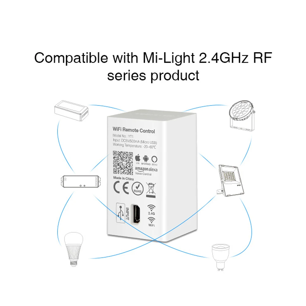 Mi светильник WiFi Пульт дистанционного управления YT1 wi fi 4G Amazon Alexa совместимый смарт-контроллер для всех 2,4G RF пульт дистанционного управления лампочка milight светильник