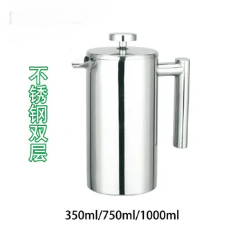 

Coffee Pots Drinkware Kitchen,Dining & bar Home & Garden Stainless steel double French pressure pot French Press coffee pot 1L