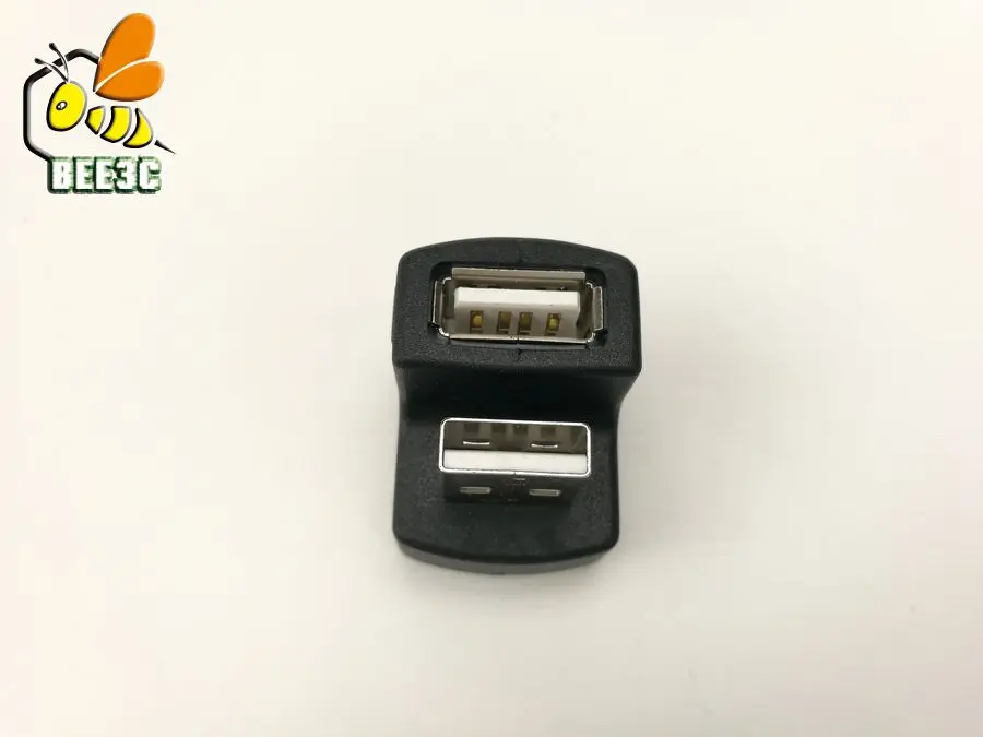 USB 2,0 мужчина к гнезду угловой разъем адаптера для ноутбука ПК компьютера 90 180 градусов U L форма корсс черный желтый 300 шт