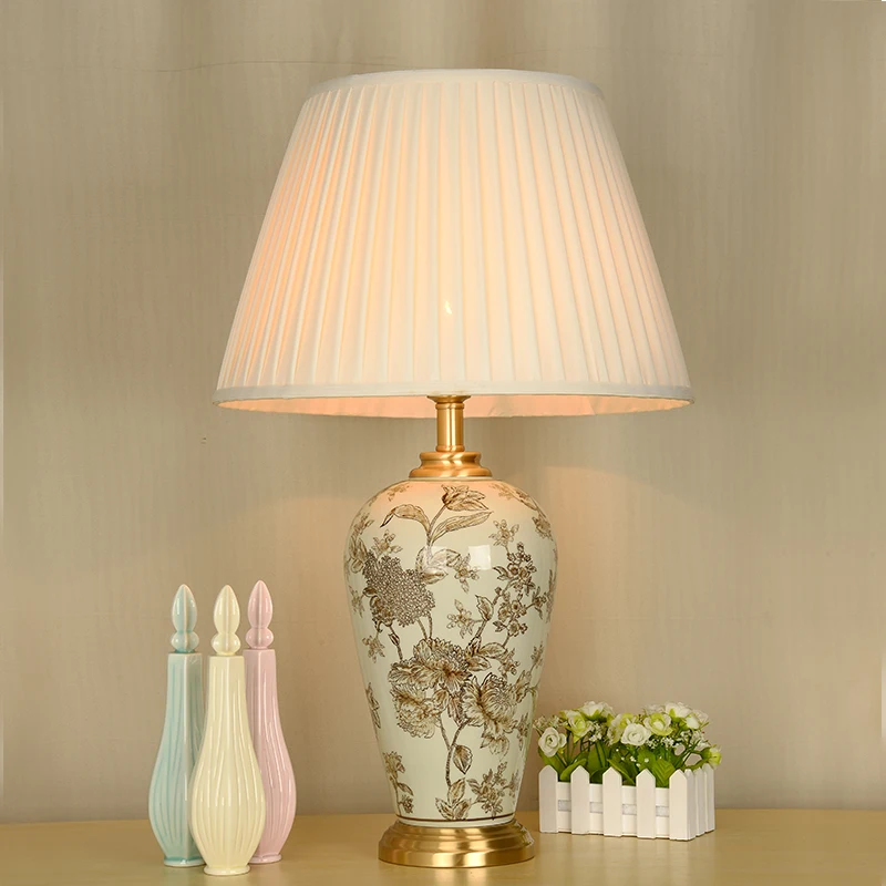 Bedroom vintage table lamp china living room Table Lamp for wedding decoration porcelain modern lamp table (3)