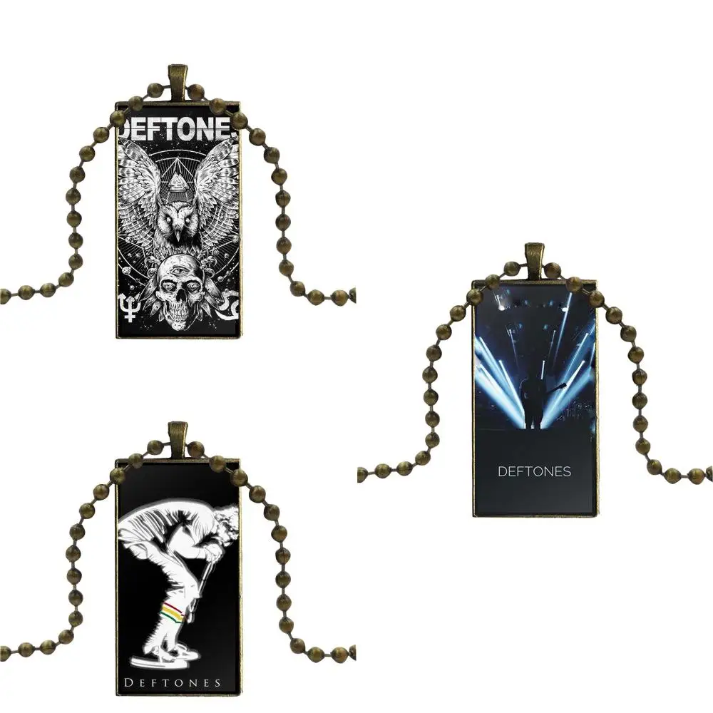 Модный музыкальный браслет Deftones плакат стеклянный подвесной брелок ожерелье прямоугольник модное ожерелье для унисекс