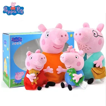 

4pcs/set Peppa Pig family Plush Toys pink pig pepa pig George Pig Family Toys For Children Hobbies Dolls Stuffed Plush Toys