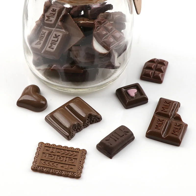 

30Pcs/Set Simulation Mini Chocolate Candy Resin Flatback Kawaii DIY Materials Phone Case Decor Decoration Craft Miniature Resin
