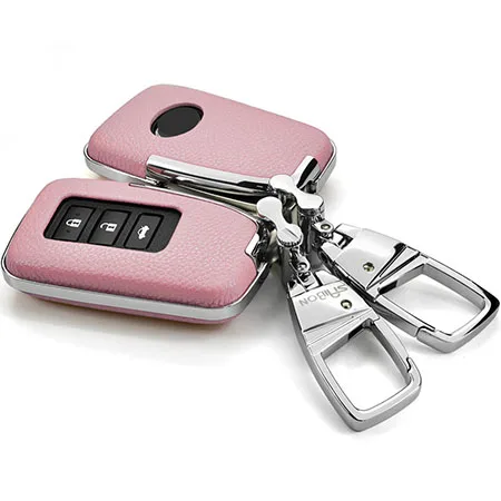 ShinMan, красный ключ, Автомобильный ключ, чехол, брелок для Lexus RX ES NX E CT GS IS NS 23, чехол для ключей с кнопками для автомобиля - Название цвета: Pink