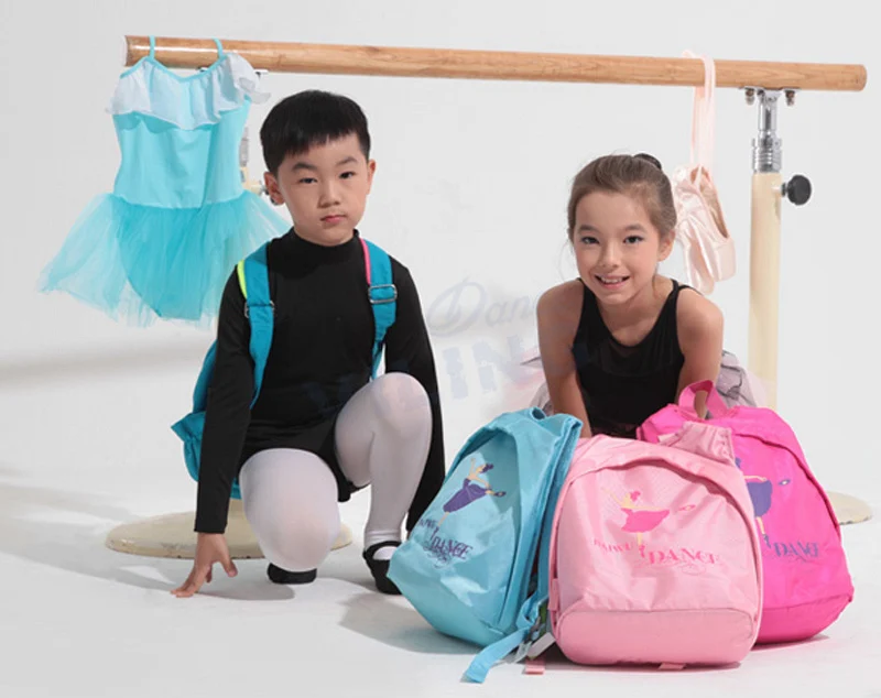 Синяя сумка для дискотеки розовый милый рюкзак с принтом ярко-розовая девочка танец балет дизайн для девочек балетный рюкзак для детей