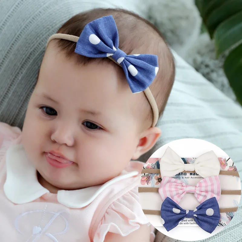 

Baby Girl Hair Bow Headband 3pcs/set Stretchy Nylon Headbands for Girls Cute Floral Headband Set Kids Hair Accessories
