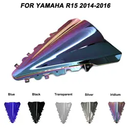 ABS ветровое стекло для Yamaha YZF-R15 YZF R15 2014 2015 2016 двойной пузырь мотоцикл лобовое стекло иридиевые ветровые дефлекторы
