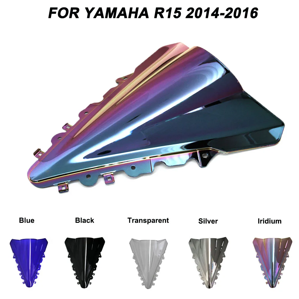 

ABS Windscreen For Yamaha YZF-R15 YZF R15 2014 2015 2016 Double Bubble Motorcycle Windshield Iridium Wind Deflectors