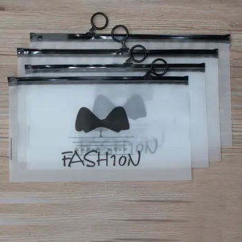 

100pcs New PE Pull ring frosted transparent zipper bag plasticbag underwear bra socks storage bag gift jewelry packaging bags