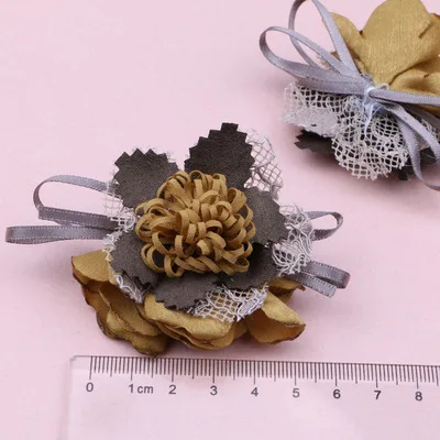 20 шт. DIY ручной работы Креативные кружева сгоревшие края цветок шпилька детские аксессуары для волос материал обувь с орнаментом нашивка на
