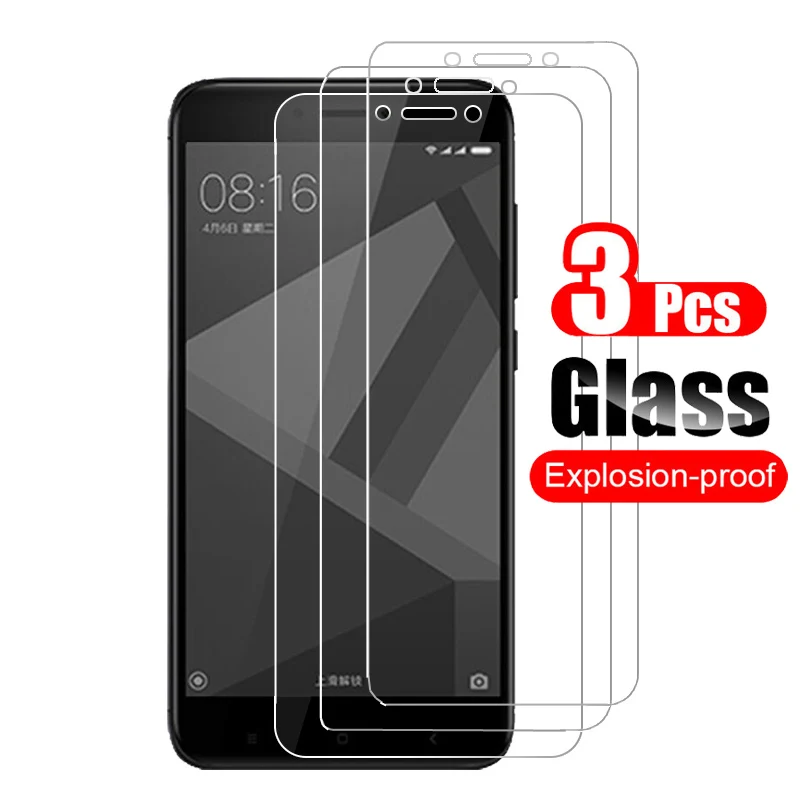 

3Pcs For Xiaomi Redmi 4X Tempered Glass Screen Protector For Xiaomi Redmi 4X Protective Film 9H Anti Scratch Glass
