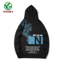 Осень зима дропшиппинг N синий цветочный принт мужской женский худи для мужчин хип-хоп Высокая уличная мода толстовка