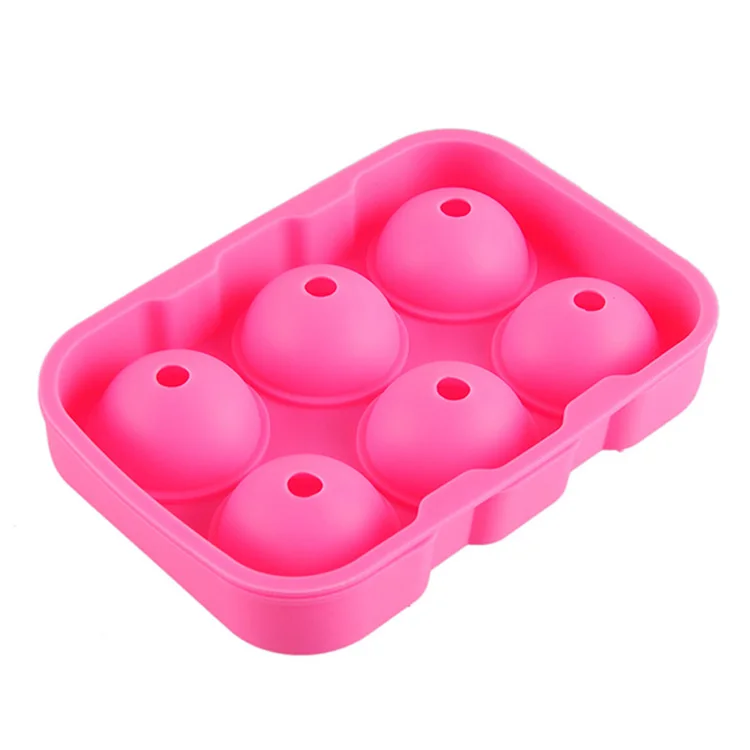 Whiskey Cocktail Ice Cube Tray Round Shaped Ice Ball Maker 6 Holes Silicone Ice Mold Cube DIY Ice Cream Bar Kitchen Accessories (3)