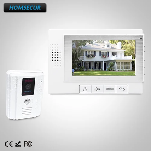

HOMSECUR 7" Wired Video&Audio Home Intercom+One Button Unlock For House/Flat TC011-W + TM702-W
