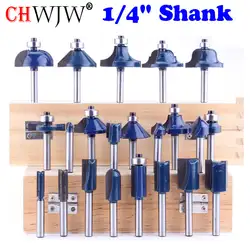 1 шт. 1/4 "хвостовик древесины фреза прямой конец насадка-триммер очистки флеш отделка Уголок Круглый бокс биты инструменты фреза