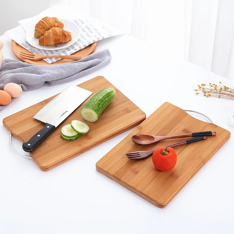 

Wooden Chopping Blocks Bamboo Rectangle Hangable Cutting Board Durable Non-slip Kitchen Tools Accessories Chopping Board 1PC