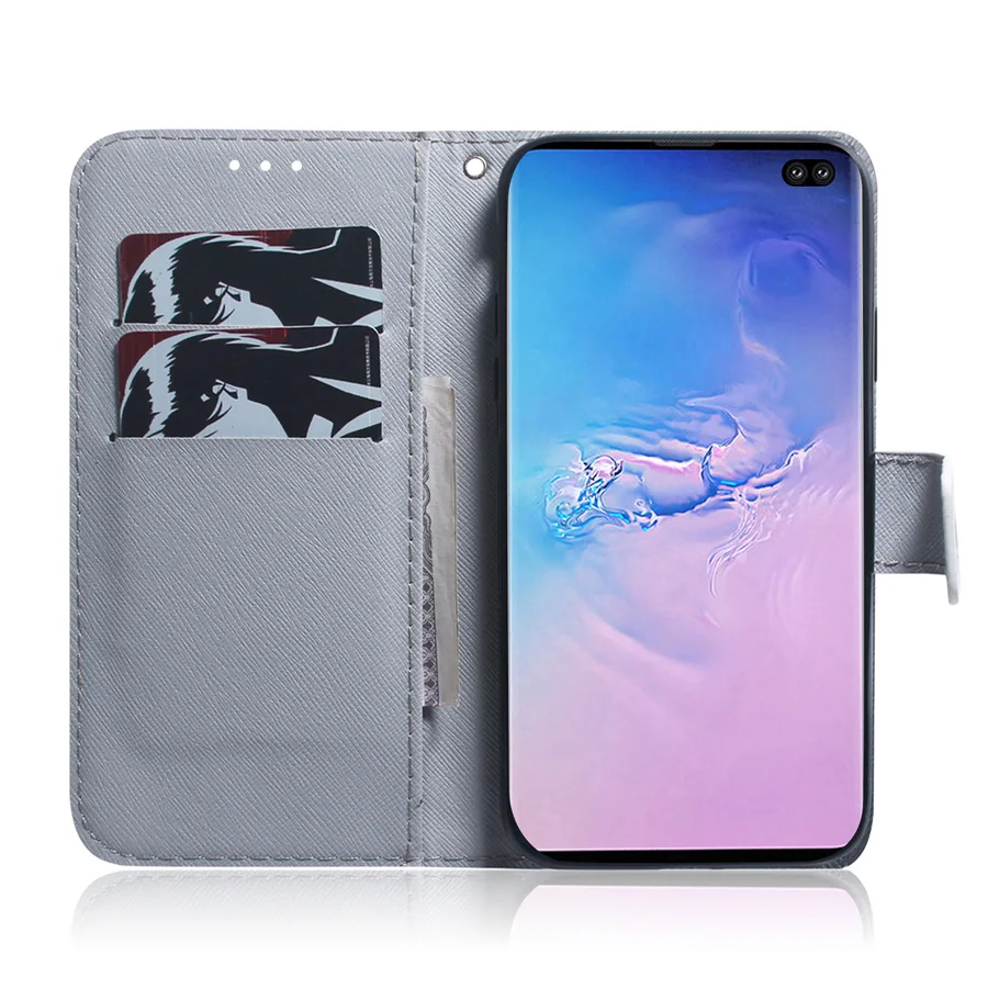 10 шт./партия, 3D кожаный флип-чехол с волком для samsung Galaxy S10e, чехол-бумажник для Galaxy S10 Plus, чехлы для телефонов S10 Lite S10+ Funda