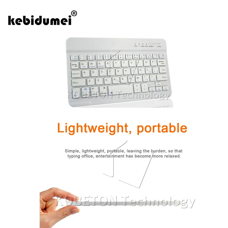 

kebidumei Wireless Bluetooth 3.0 Keyboard for iPad Mini 2 Air 3 for Tablet Smartphone Universal Ultra Slim White Keyboard