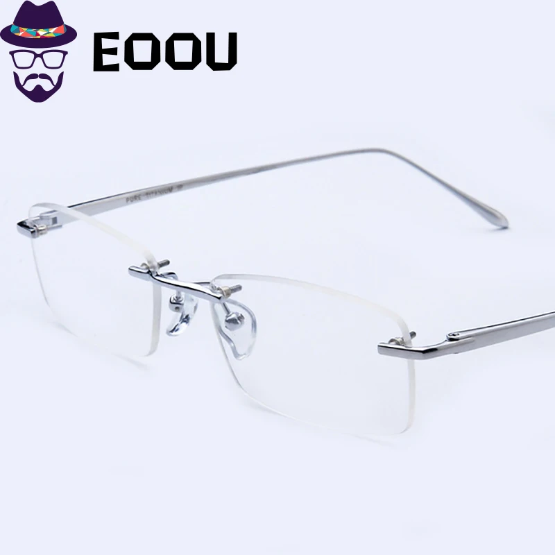 EOOUOOE дизайн чистый титан для женщин мужчин унисекс без оправы очки прописные очки Oculos очки Gafas оптика Glasse оправа