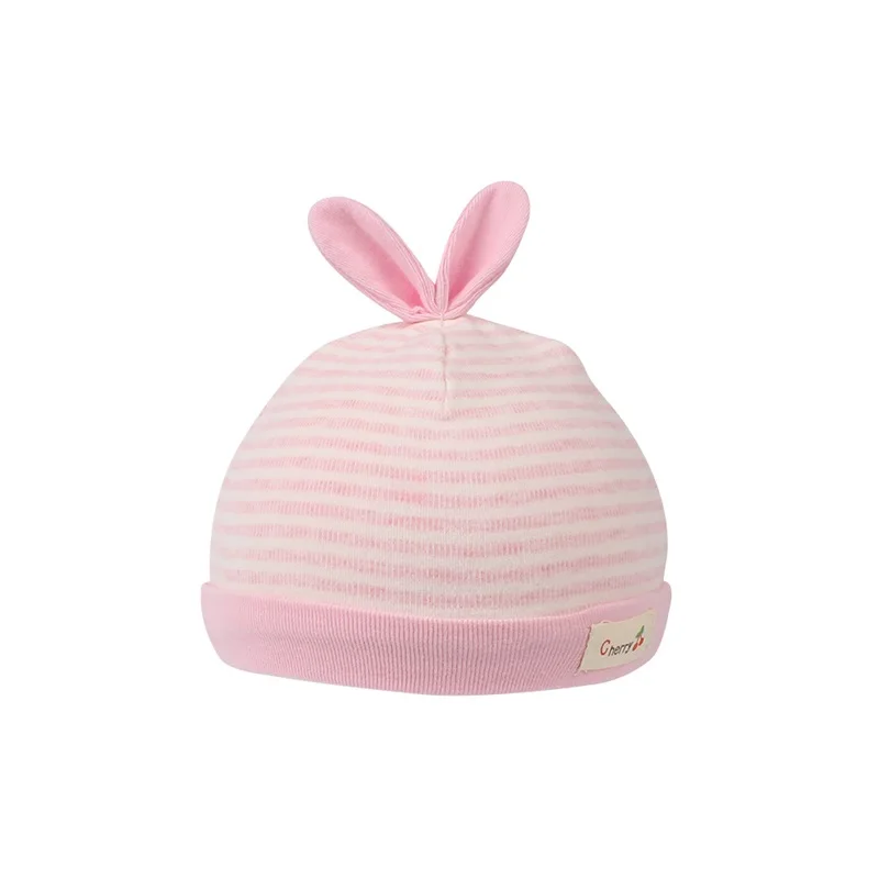 Cotton Striped Newborn Baby Hat Rabbit Ears Infant Tire Hat Baby Boys Girls Beanie Hat Soft Cute Hat Spring Baby Boys Clothing (20)
