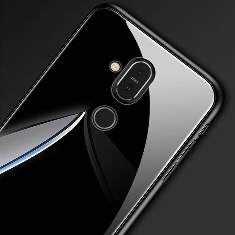 Роскошный жесткий стеклянный зеркальный чехол SemgCeKen для Nokia X6 X7 7plus 8,1, силиконовый чехол из ТПУ и силикона, чехол для телефона, футляр ТПУ