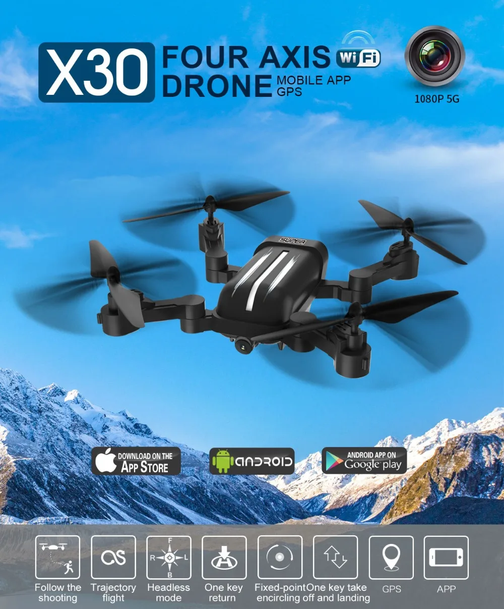 

Bayangtoys X30 RC Drone With Camera GPS 5G 1080P FPV WIFI 18 Mins Fly Time Follow Me Foldable Quadrocopter RC Dron VS XS812 E58