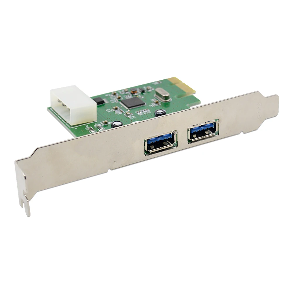 CHIPAL USB 3 0 карта расширения PCI E адаптер внешнего 2 Порты и разъёмы USB3.0 для 1X + PCIe 4pin