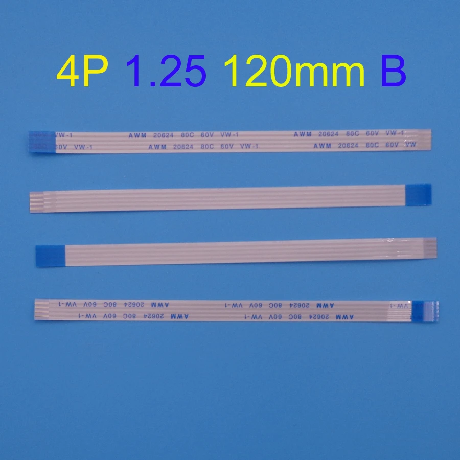 

Flex Cable 120mm Width 6.25mm 4 pin 4pin Reverse Length 1.25mm pitch Ribbon Flex Cable FFC FPC flat flexible cable