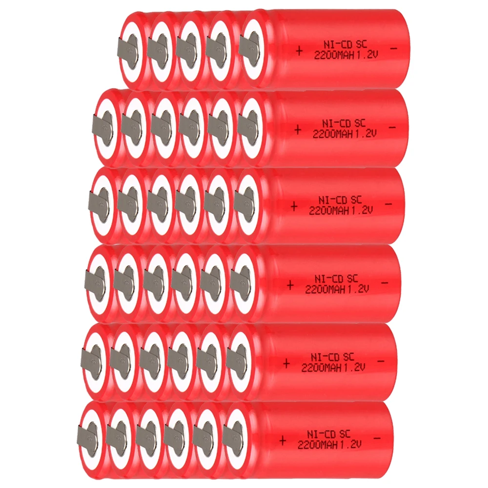 

Lowest price 35 piece SC battery 1.2v batteries rechargeable 2200mAh nicd battery for power tools akkumulator