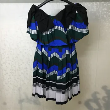 

A-line Dress for Women Short Sleeve Slash Neck Fashion Print Dress for Lady Party 2018 new Women Dress