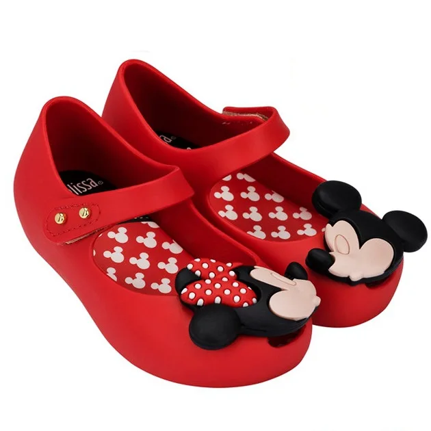 

Mini Girls Shoes Mini Twins Mouse New Style Kid Shoe Ultragirl Sweet Beach Sandal Cute Mouse Rivet Belt Slipper