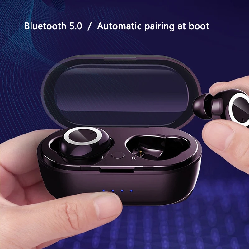 TWS беспроводные Bluetooth наушники водонепроницаемые спортивные наушники 5,0 с зарядным устройством сенсорные наушники со встроенным микрофоном наушники
