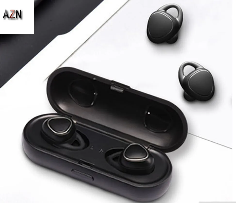 

AZN SM R150 Business Bluetooth Wireless Earphones Invisible Stereo Sport Noise Cancelling Headset With Charge Box for Iphone X