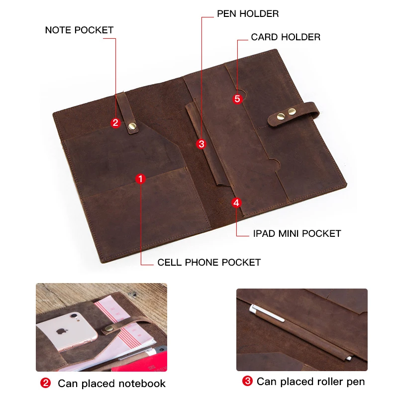 Capa de Couro Genuíno para Ipad Capa para Tablet Bolsa com Suporte Ipad Mini 7.9 2023 - Imagem 3