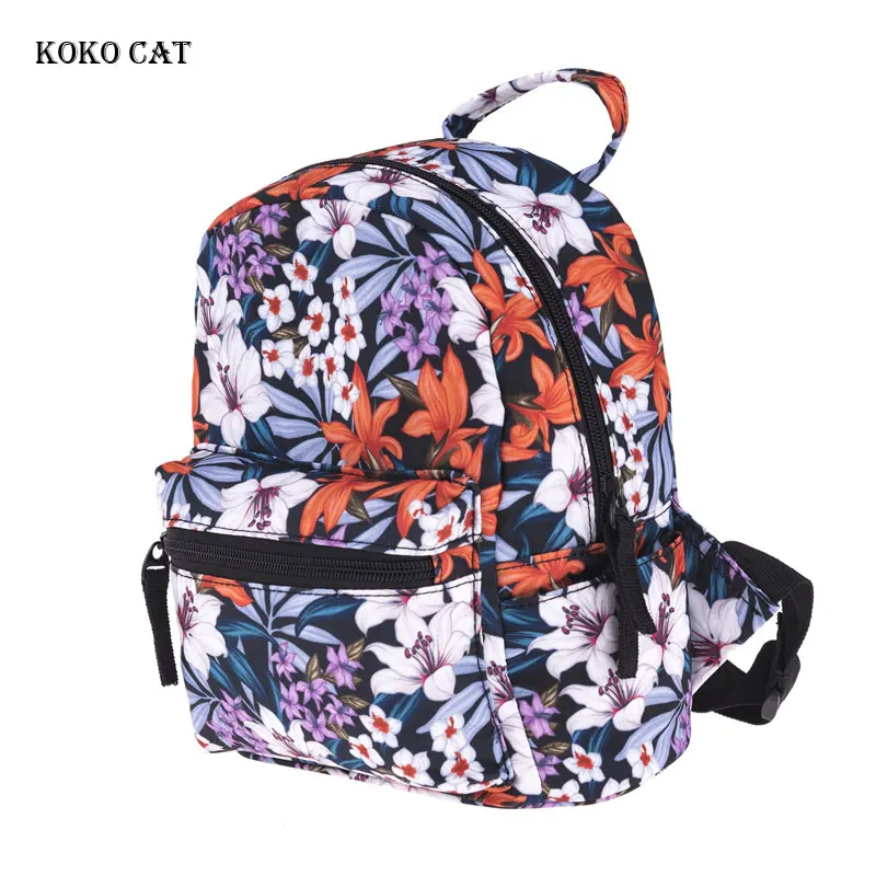 

Canvas Casual Daypack Children School Bags Student Bookbag Flowers Printed Kids Backpack Ladies Travel Mini Packs Bolsos Mujer