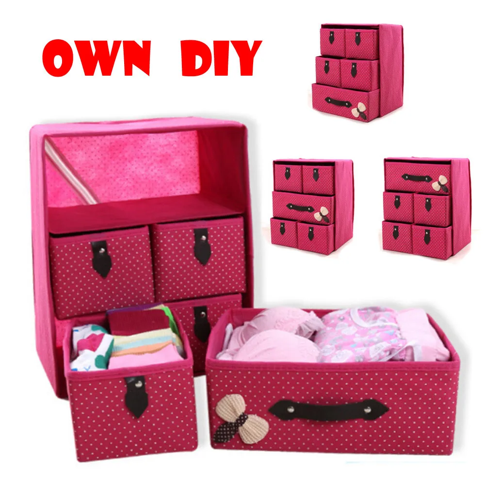 

Non-woven folding storage cabinet Foldable Moisture Proof Space Clothes Organizers 3Layers 5drawers Large Capacity Sundries 4.17