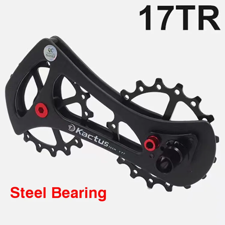 17T углеродное волокно велосипед задний переключатель Шкивы 68 г Сверхлегкий керамический подшипник Велосипедное колесо для Shimao Ultegra части велосипеда - Цвет: steel bearing black