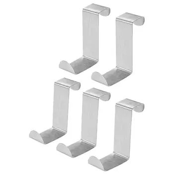 

BIFI-Pack of 12 Stainless Steel Over Door Hooks Hanger Over Cupboard Hooks Drawer Hook for Office and Kitchen (2cm to 4.5cm Do