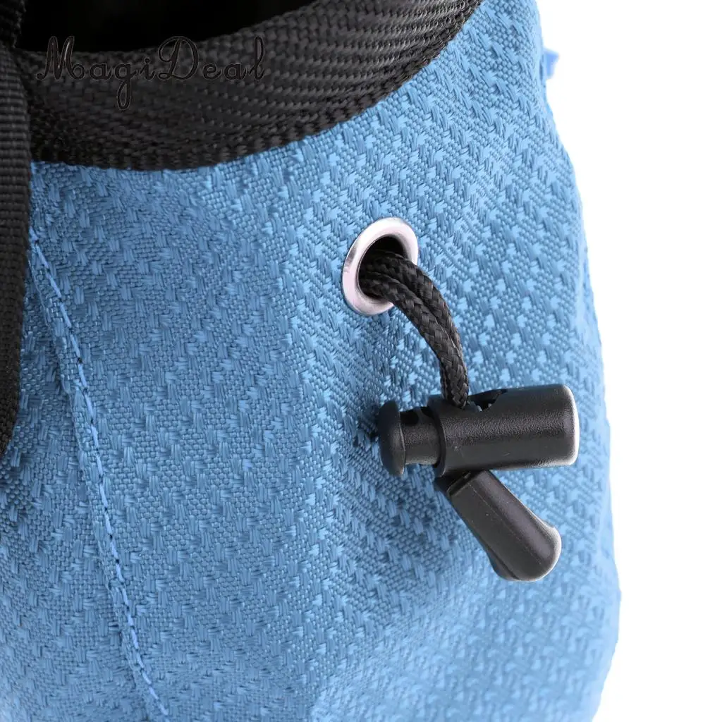 MagiDeal Cylinder Chalk Bag Pouch for Rock Climbing with Drawstring Corded Closure and Waist Belt
