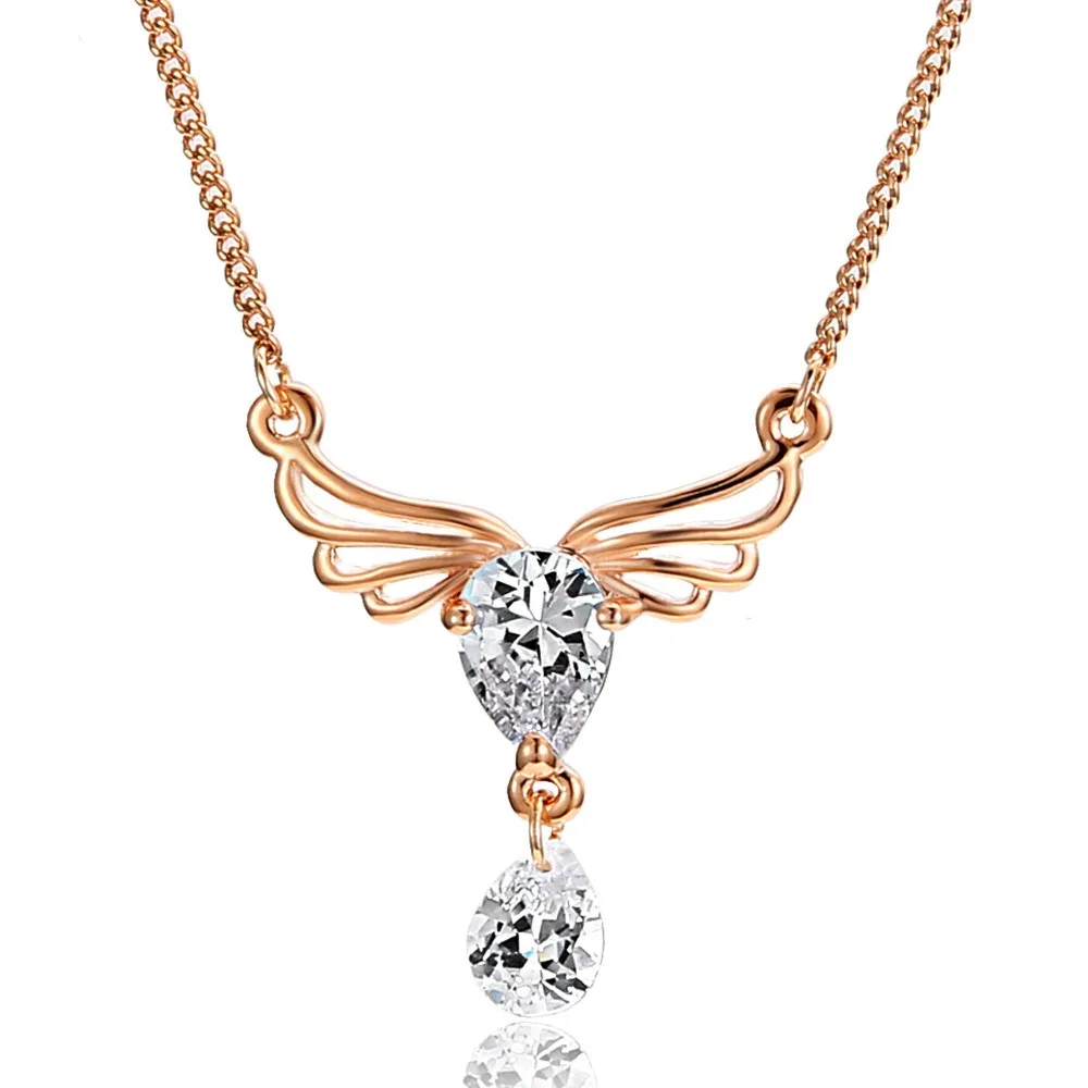 

Gold color Necklaces stainless steel Angel Wings Necklaces pendant Fashion Jewelry