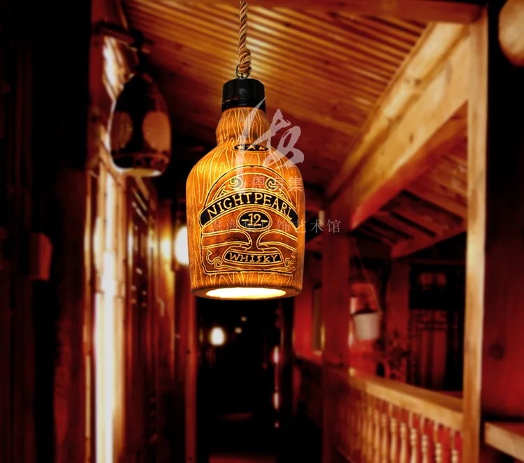 

vintage wine bottle Pendant Light Suspension Luminaire Bar Entranceway Balcony Dia 21*h37cm