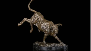 

Art Deco Sculpture Male Bull Buffalo Back Kick Fighting Bronze Statue