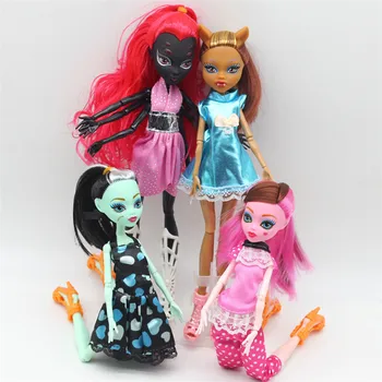 

4 pcs/set Dolls New high dolls Monster fun high Moveable Joint Body Fashion dolls Girls Toys Best Gift no box