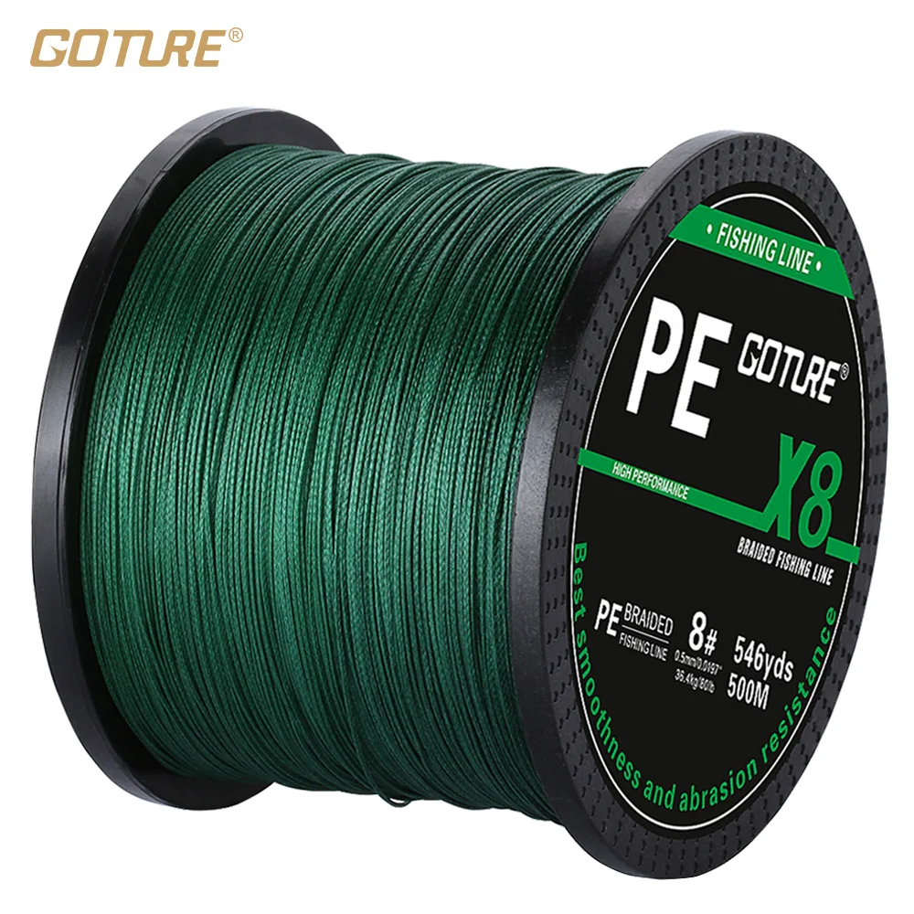 Goture خيط صنارة الصيد 8 السواحل 500 M PE مضفر خط سوبر قوي اليابان المتعددة الشعيرات 16LB-80LB خيط صنارة الصيد Pesca اكسسوارات