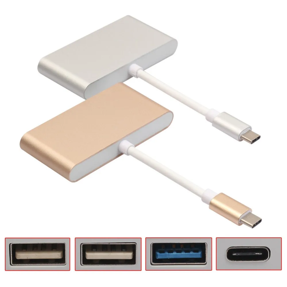Качество 4 в 1 Тип C USB 3 0 2 концентратор кабель адаптер зарядный конвертер для Macbook