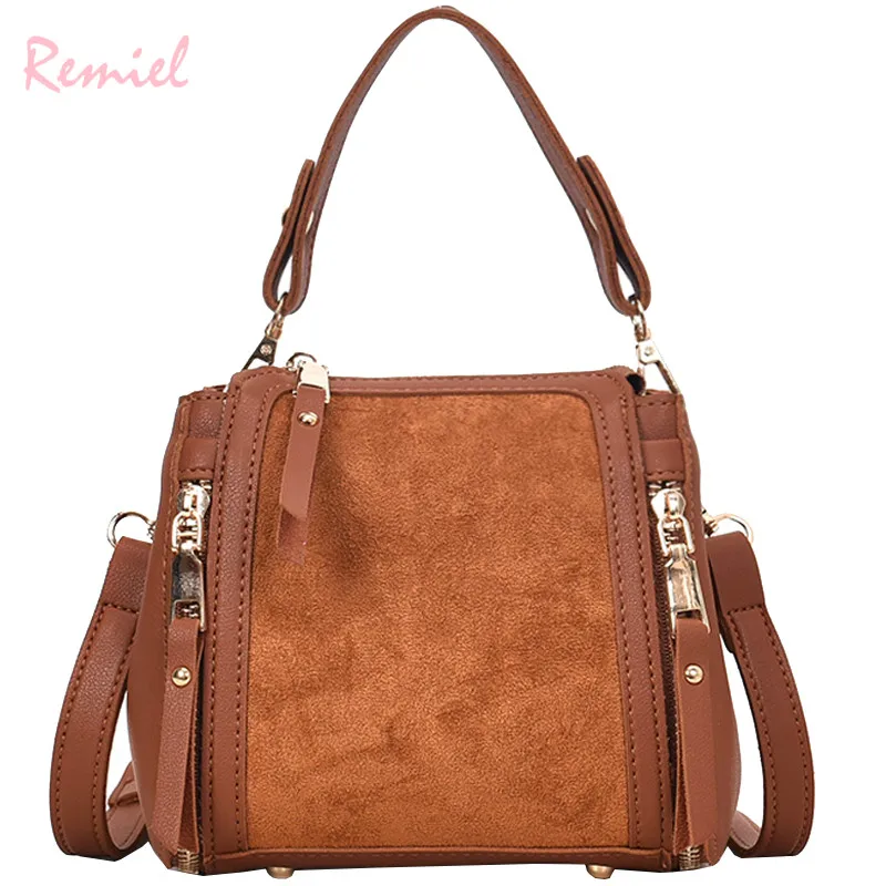 

Vintage Fashion Women's Designer Handbag 2018 New High quality PU Leather Women Tote bag Suede Shoulder Messenger bags Crossbody