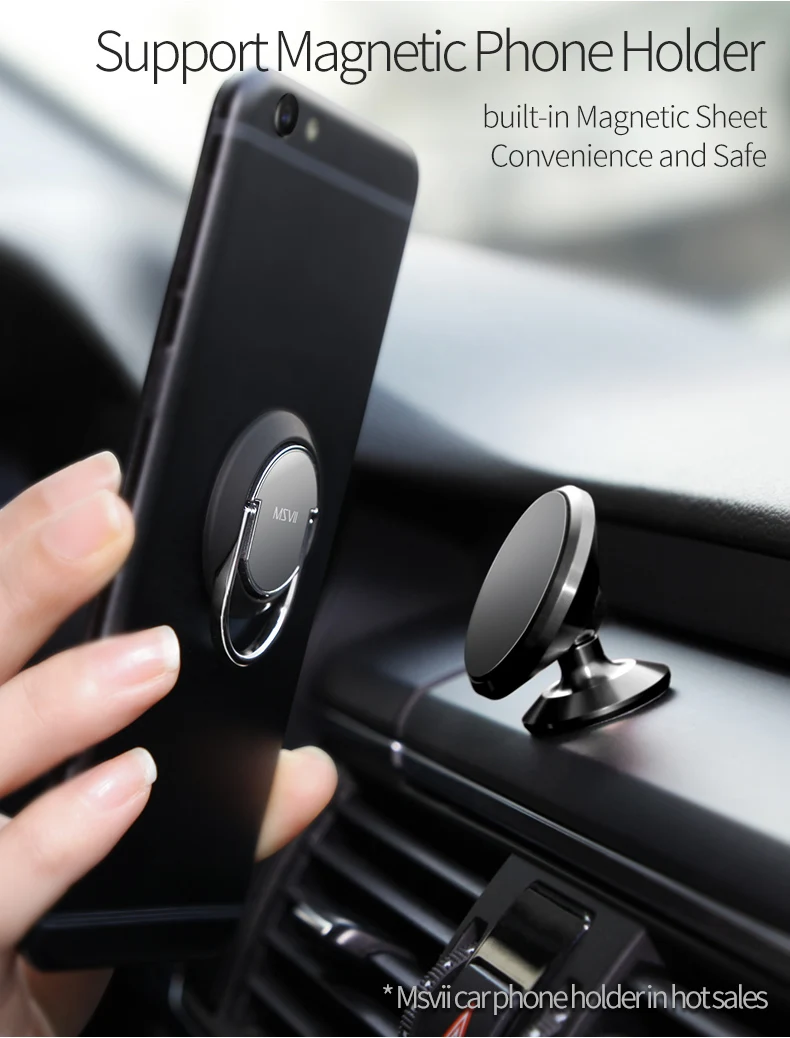 MSVII 360 градусов вращающийся палец кольцо держатель металлическое кольцо подставка держатель магнитный держатель телефона в автомобиль для чехол для телефона универсальный