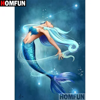 

HOMFUN Diamond Painting Cross Stitch "Cartoon mermaid" Full Square Round Diy 5d Diamond Embroidery Picture Rhinestone Art A13592