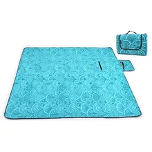 200x200Cm Waterproof Folding Picnic Mat Outdoor Camping Beach Moisture-Proof Blanket Portable Campingmat Hiking Beachpad-Blue